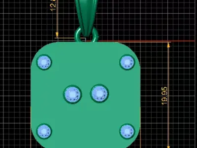 Golden Skull Ruby Pendant 3D print model