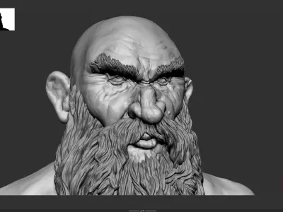 Dwarf head Free 3D model