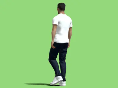 Rigged sport man walking 3D model