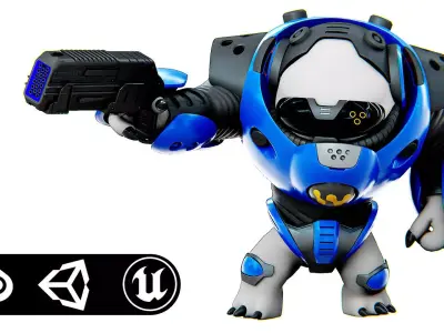 ALIEN TROOPER 10-V  Rigged for Unreal Engine - Unity - MIXAMO 3D model