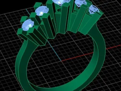 Engagement Diamond Ring 3D print model buy