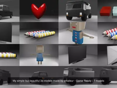 My simple but beautiful 3d models made by amateur - Game Ready 3D Model Pack