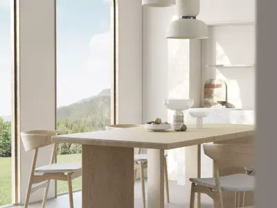 Mid Century interior scene  3D model