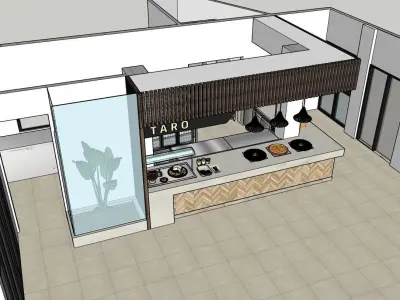 Modern Pizza Bar 3D model