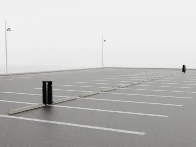 Empty Parking Lot 3D model