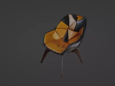 Geometric Designer Chair Modern Luxury Seating   3D model
