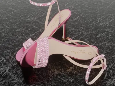 CHRISTIAN DIOR 3D DWAY HEELED SANDAL Low-poly 3D model