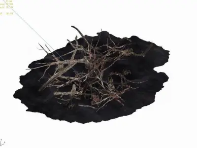 Game Elf Mountain - Broken - Timber 01 3D model