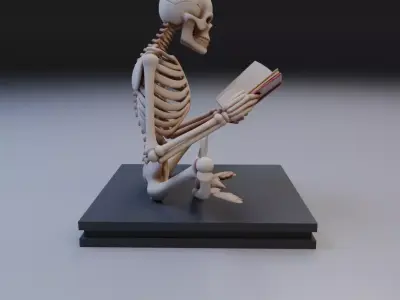 skeleton decoration for book shelf 3D print model