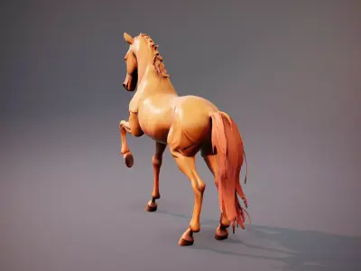 Majestic Bronze Stallion model pack Low-poly 3D model