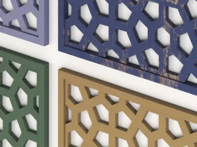 Arabic Islamic pattern wood decorative plaster 3D model buy