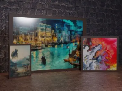 Frame Set 1 venice painting Free 3D model