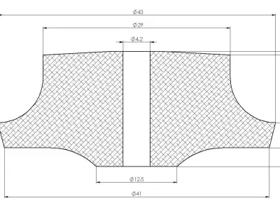 Turbocharger Impeller D43mm d29mm 3D print model