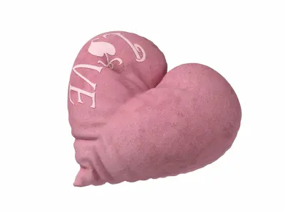 Heart Pillow - Love Text 3D model