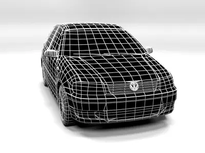 VW POLO 5DOOR LOWPOLY Low-poly 3D model