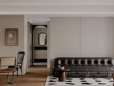 Modern living room dining room interior scenes 196 3D model