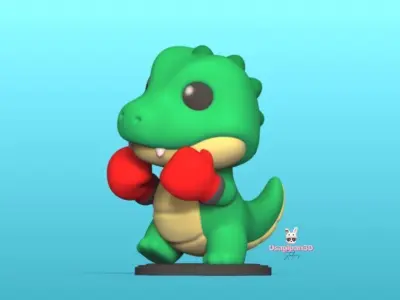 Alligator Boxing 3D print model