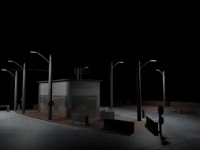 Border crossing Low-poly 3D model