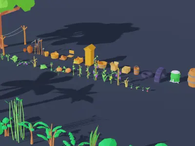 Locations for City and Games Asset Pack Low-poly 3D model