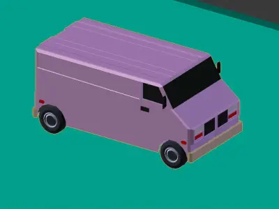 low poly bus smale Low-poly 3D model