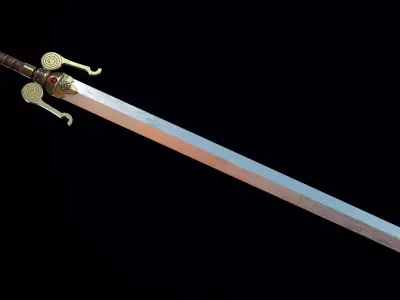 Serpent Sword Low-poly 3D model