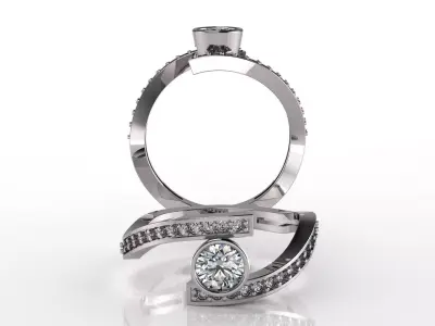 Diamond Marriage cross ring Free 3D print model