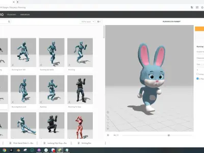 Character012 Animated Rabbit 3D Low-poly 3D model