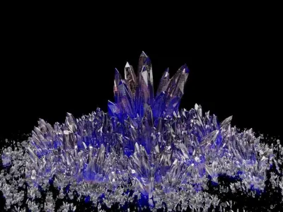Multi-Color Crystals Low-poly 3D model