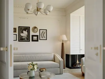 Mid Century interior scene 3D model