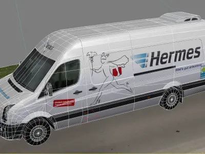 Volkswagen Crafter TDI Hermes Low-poly 3D model