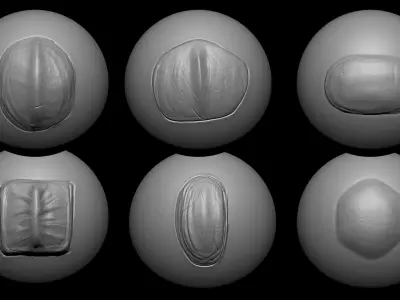 Zbrush - 15 Crocodile Scales and Hide VDM Brushes 3D model