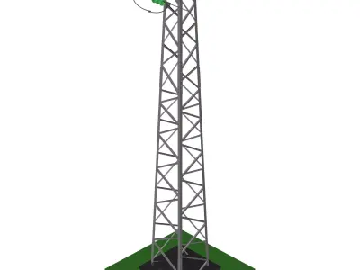 Voltage overhead power line tower 951 Free 3D model