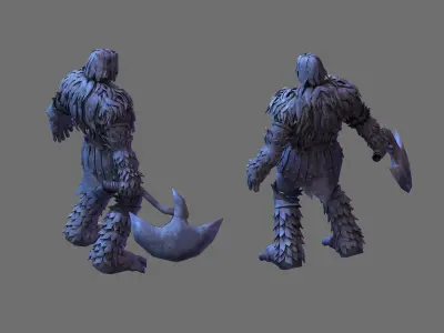 Stone Tomb Map - Pick Axe Statue 03 3D model