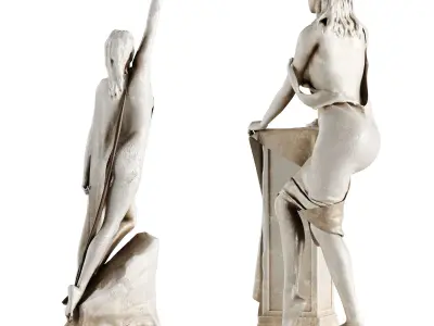 Human Sculptures 21 Girls Low-poly 3D model