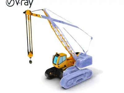Construction Crane Model Pack with Detailed Textures Low-poly 3D model