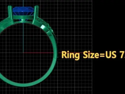 LUXURY ENGAGEMENT RING 3D PRINTABLE MODEL 3D print model