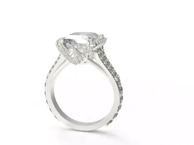 Emerald Ring 3D print model 2