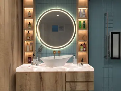 Modern Bathroom Low-poly 3D model