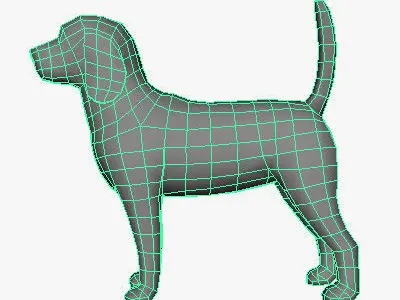 Low Poly Beagle dog Low-poly 3D model