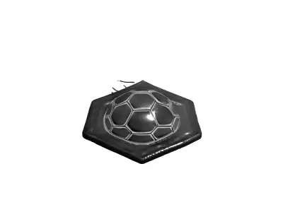 Silver Hexagonal Football Award Medal Low-poly 3D model