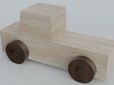 Wooden Toy Car 3D model