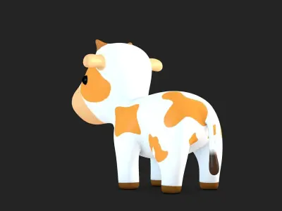 Cute Cow Low-poly 3D model