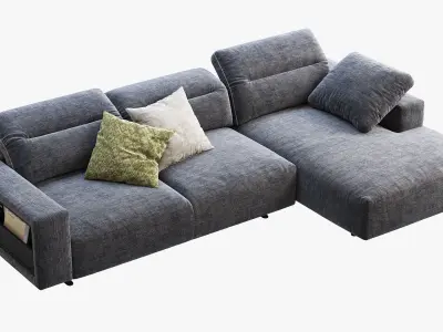 BoConcept Hampton chaise lounge fabric sofas 2 options 3D model