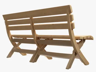 Faux Wood Bench 3D model