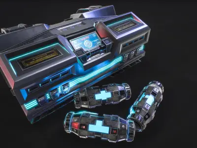 Sci-Fi Nuclear Weapon Case Free 3D model