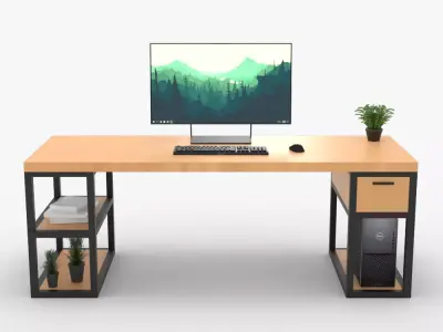 Modern Desktop  Low-poly 3D model