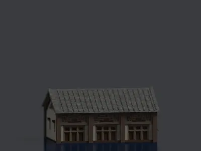 Old Chinese House Voxel Model 3D model