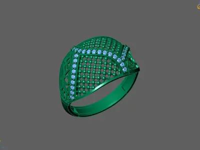 Women Ring With Stone Diamond Ready STL 3DM Models Womens Rings 3D print model 9