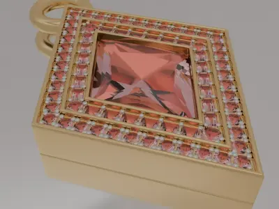 Ruby Pendant Crimson Tear 3D model jewerly 3D model