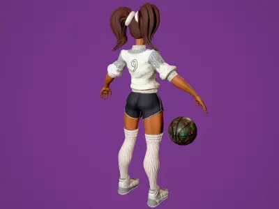 Basket girl  Low-poly 3D model